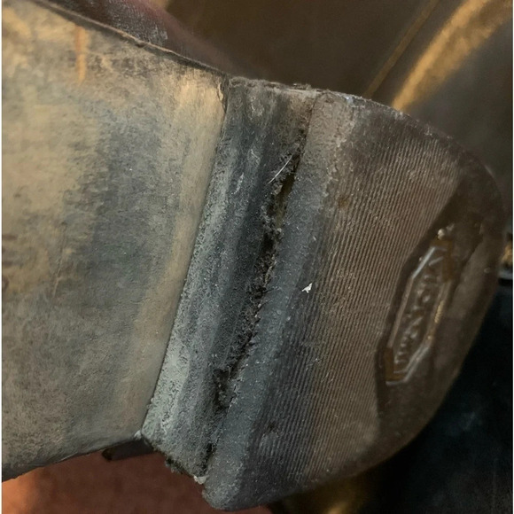 Michael Kors Black Gold Tall Leather Riding Boots Equestrian 10 - Picture 12 of 15